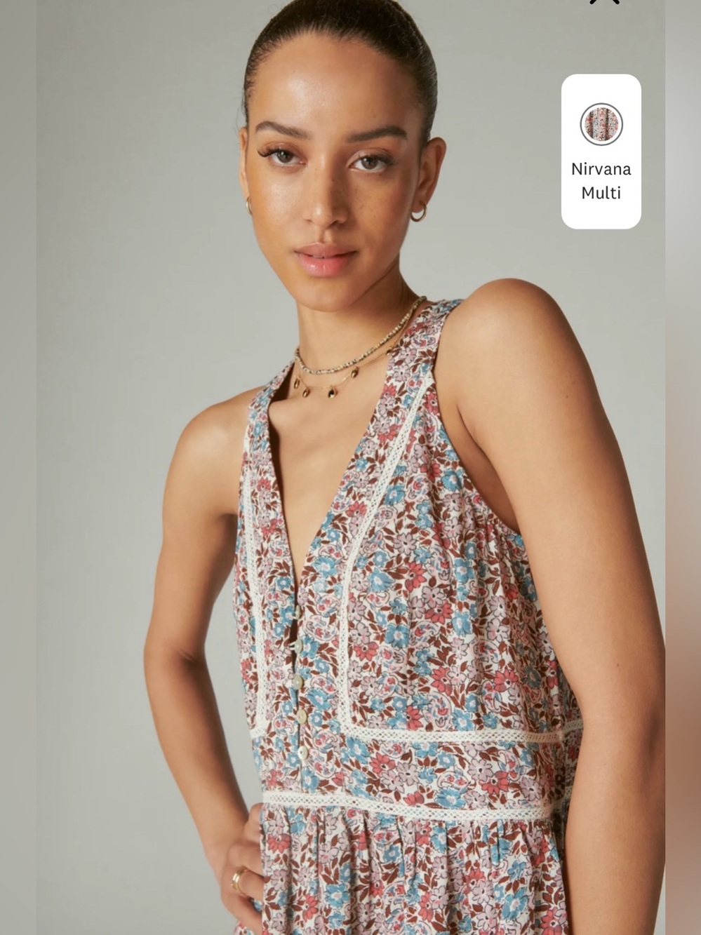 đ Lucky Brand Floral V-Neck dress - Picture 10 of 10